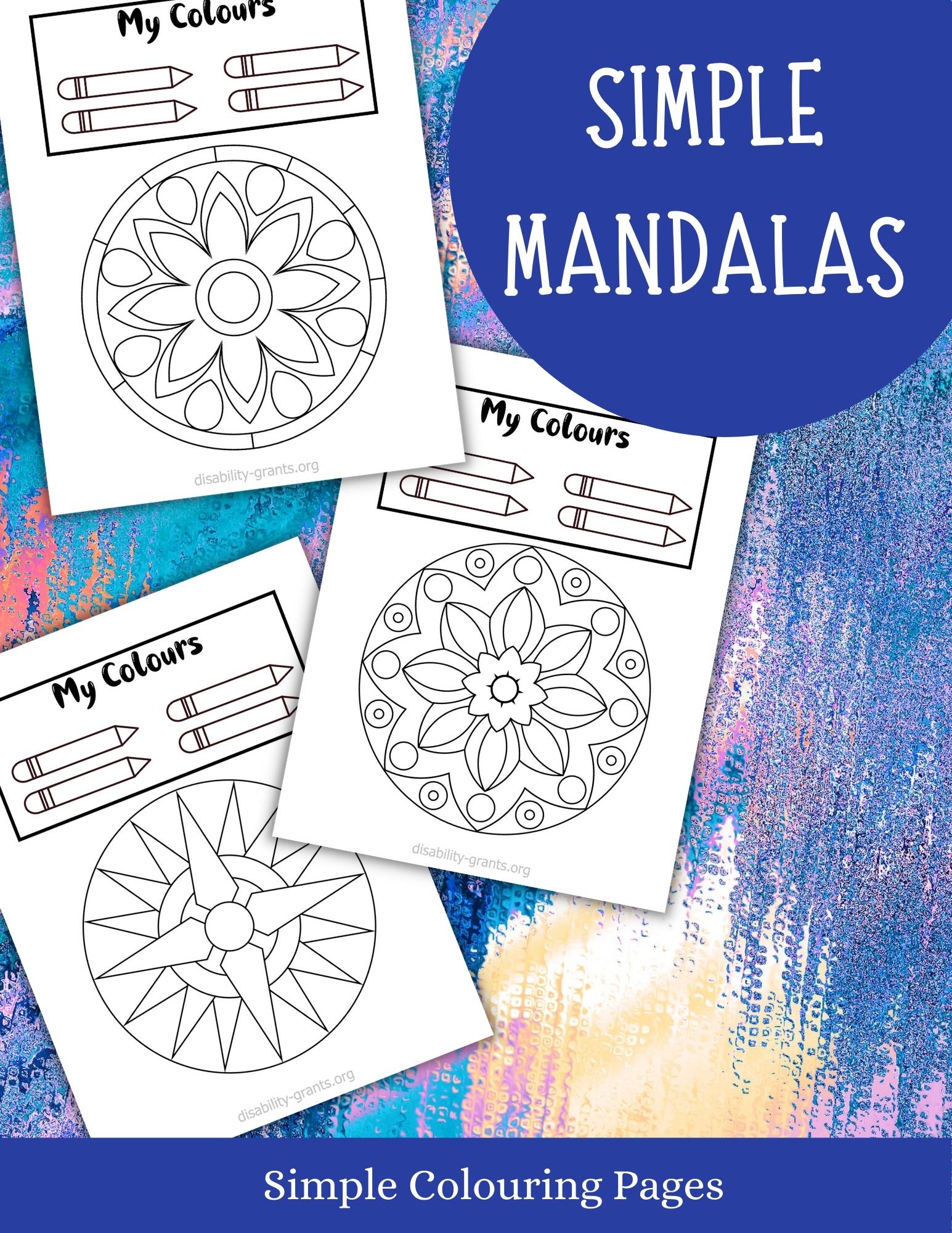 Simple Mandalas: A Simple Adult Coloring Book Easy on the Eyes a